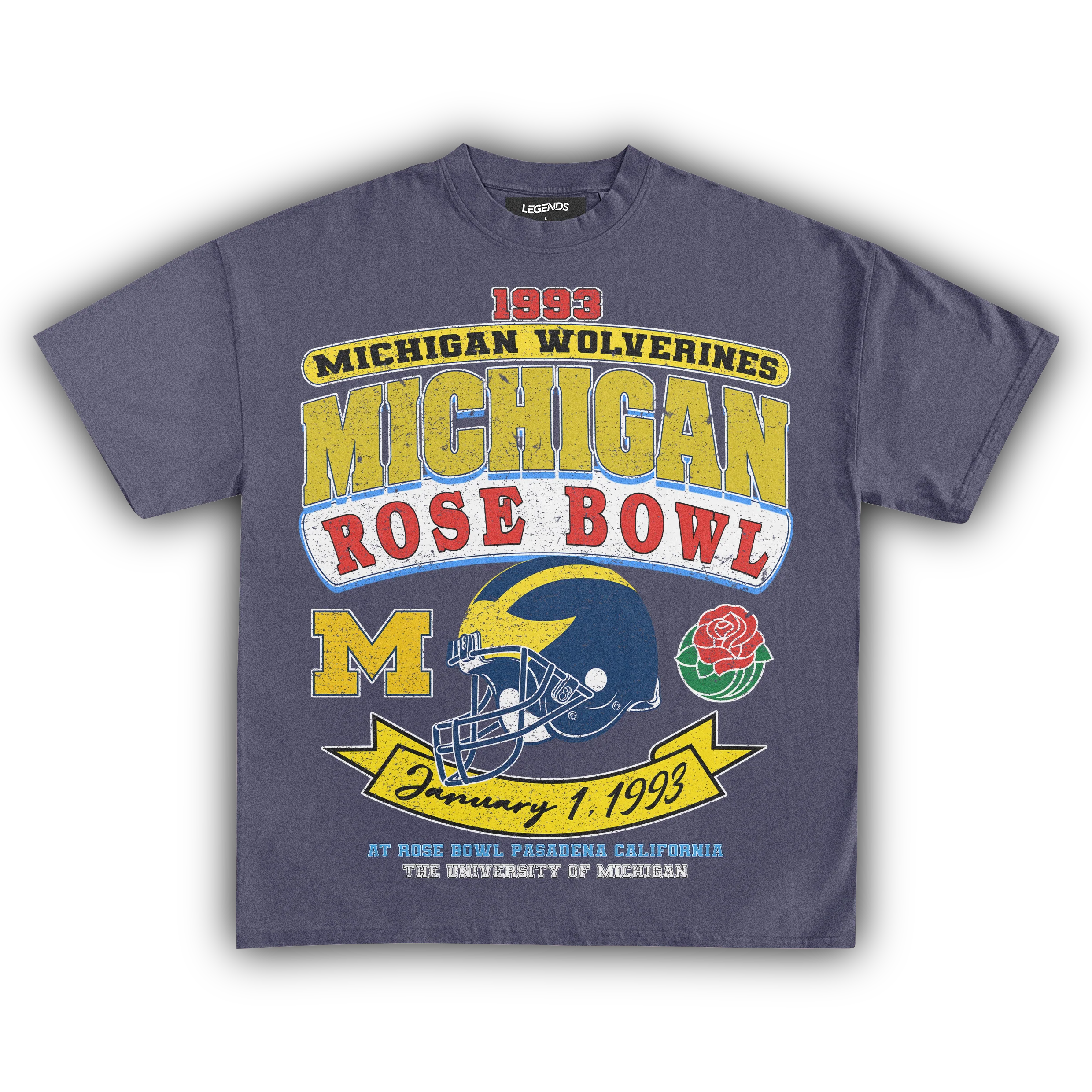 1993 MICHIGAN WOLVERINES ROSE BOWL VINTAGE TEE - Image 10