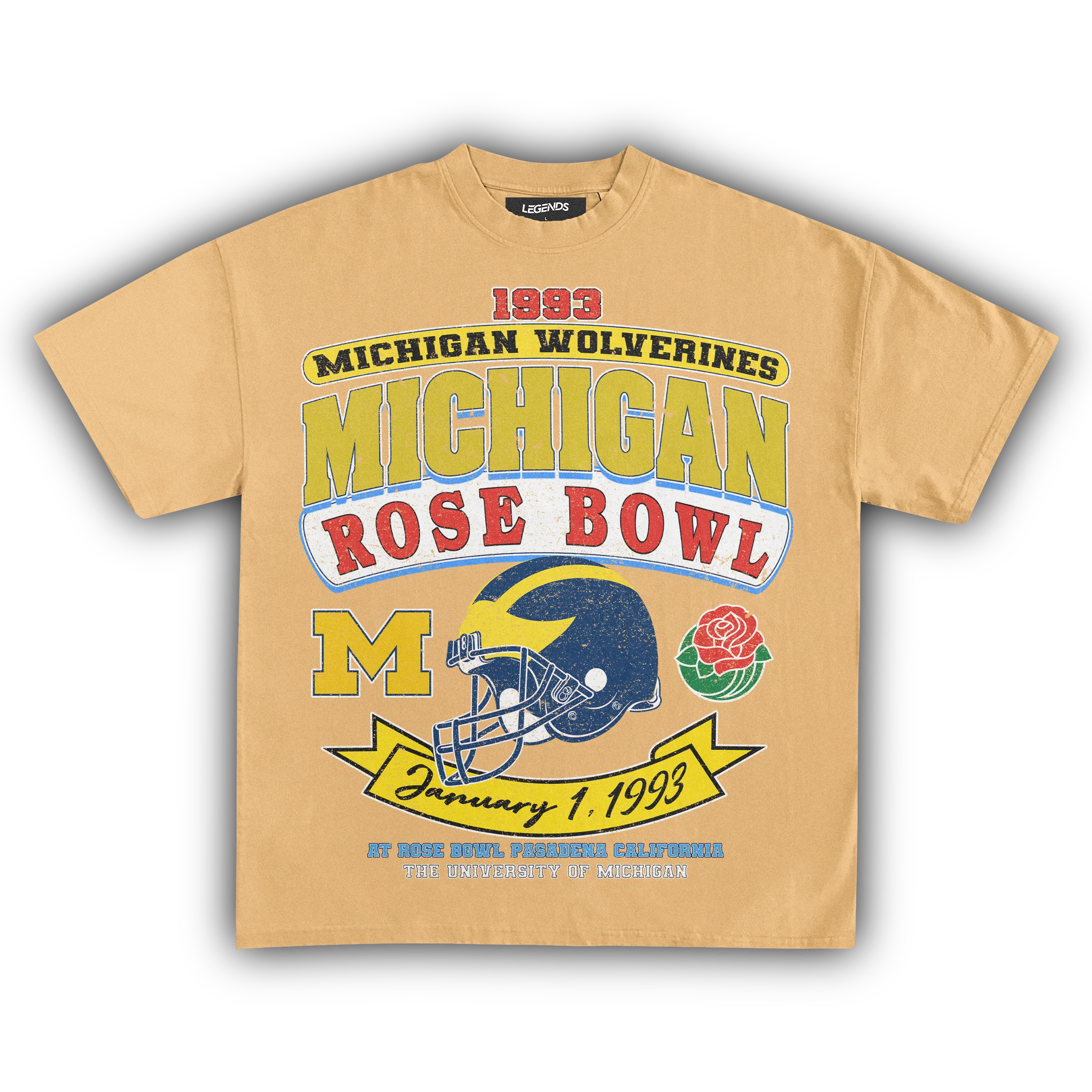 1993 MICHIGAN WOLVERINES ROSE BOWL VINTAGE TEE - Image 11