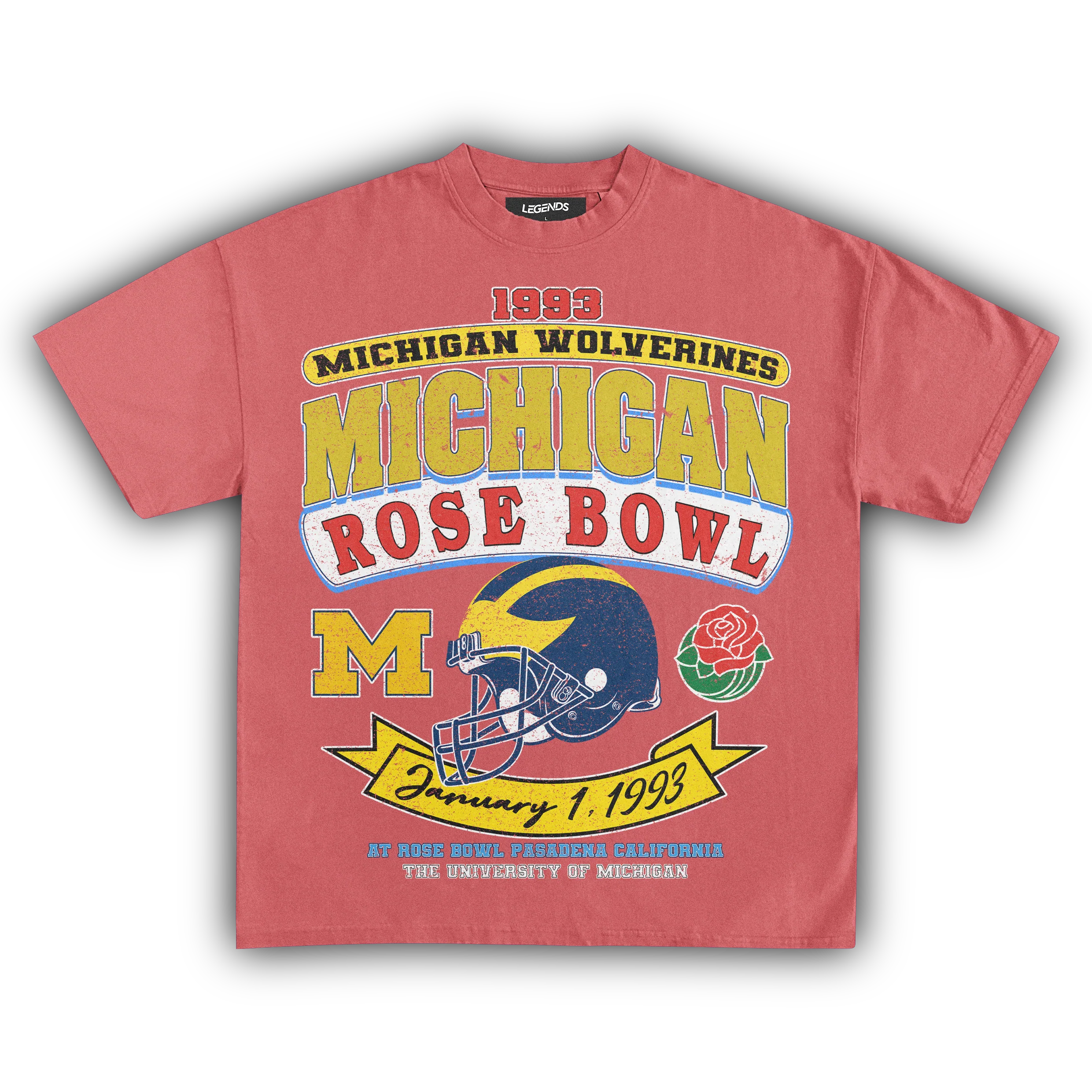 1993 MICHIGAN WOLVERINES ROSE BOWL VINTAGE TEE - Image 5