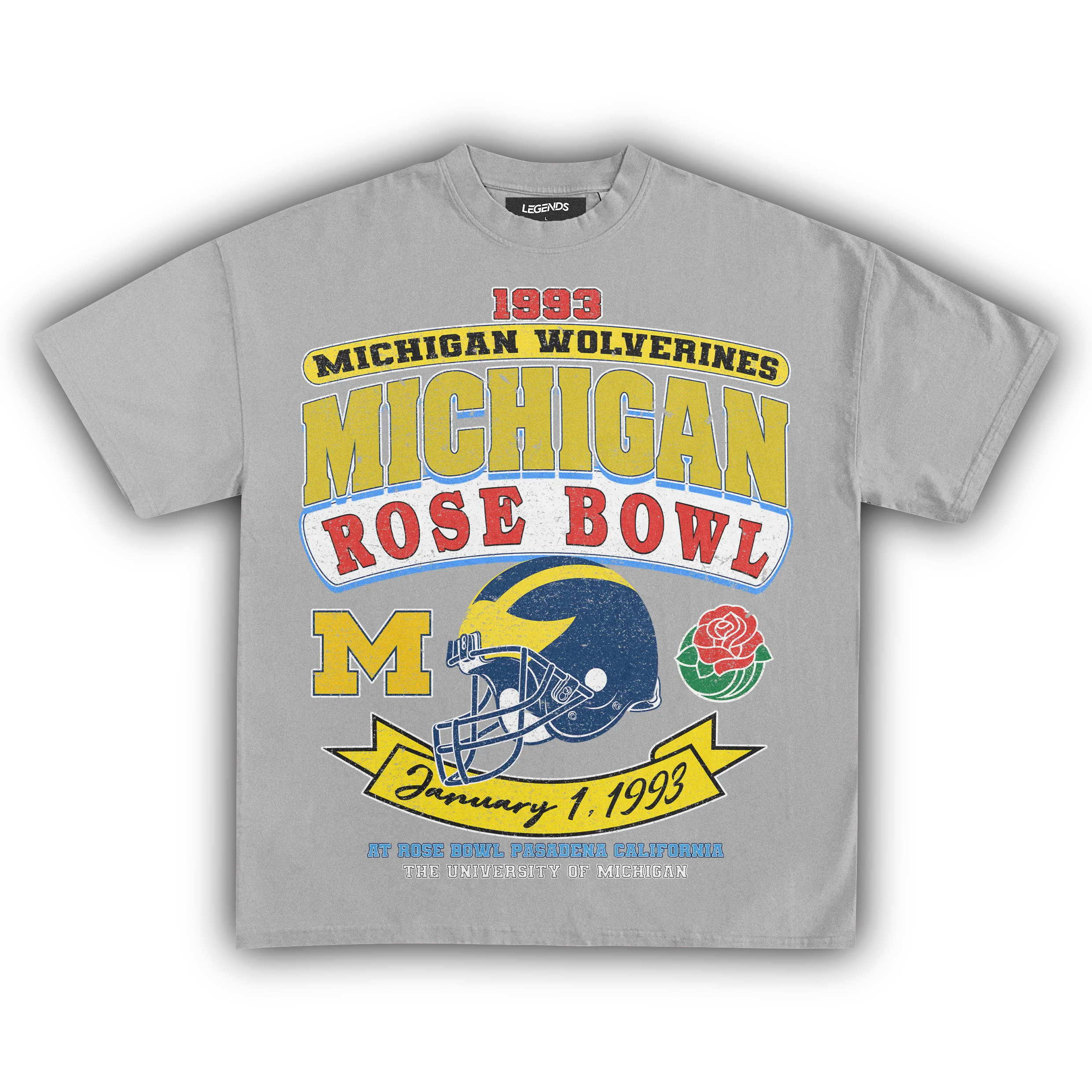 1993 MICHIGAN WOLVERINES ROSE BOWL VINTAGE TEE - Image 9