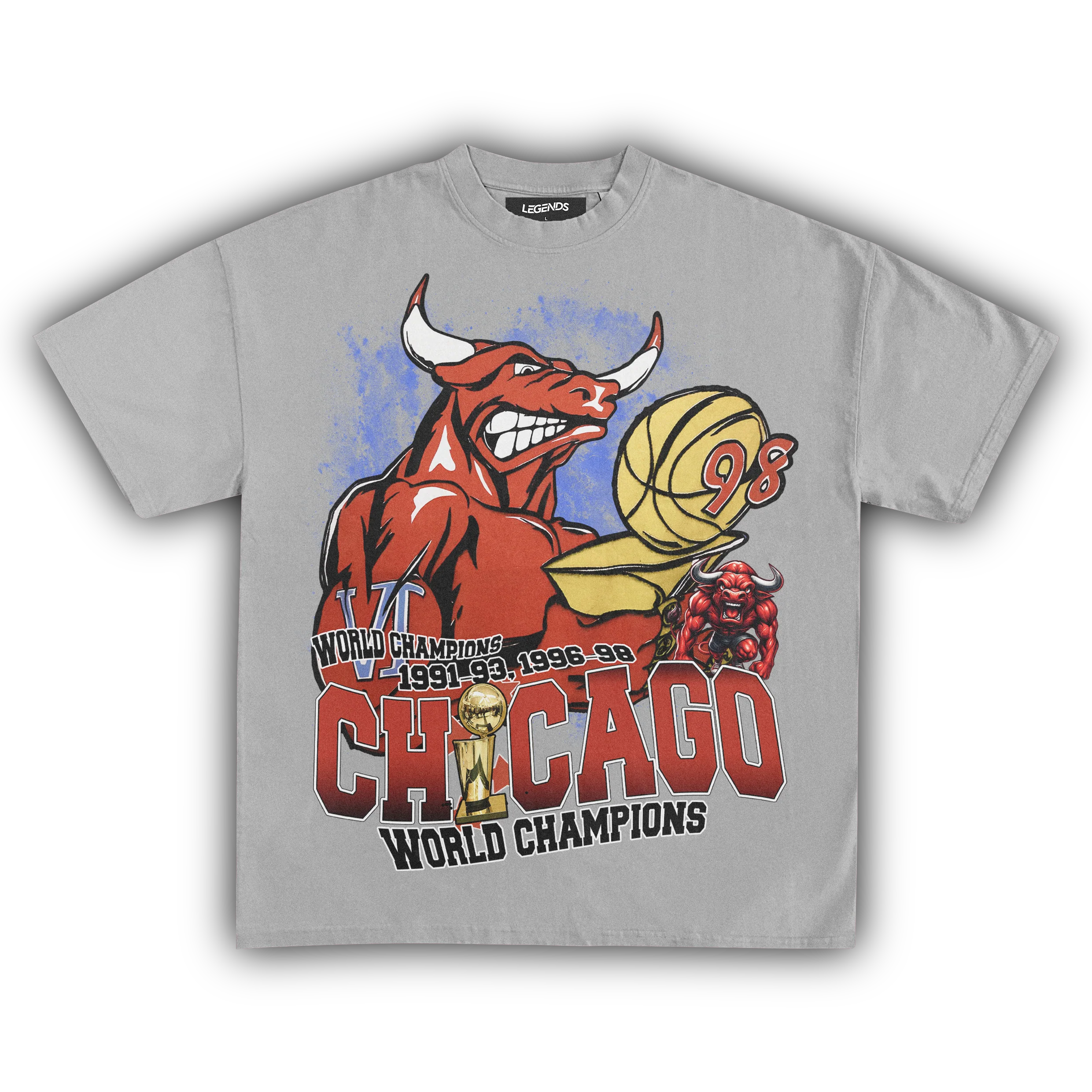 CHICAGO BULLS 6-TIME CHAMPIONS VINTAGE TEE - Image 3