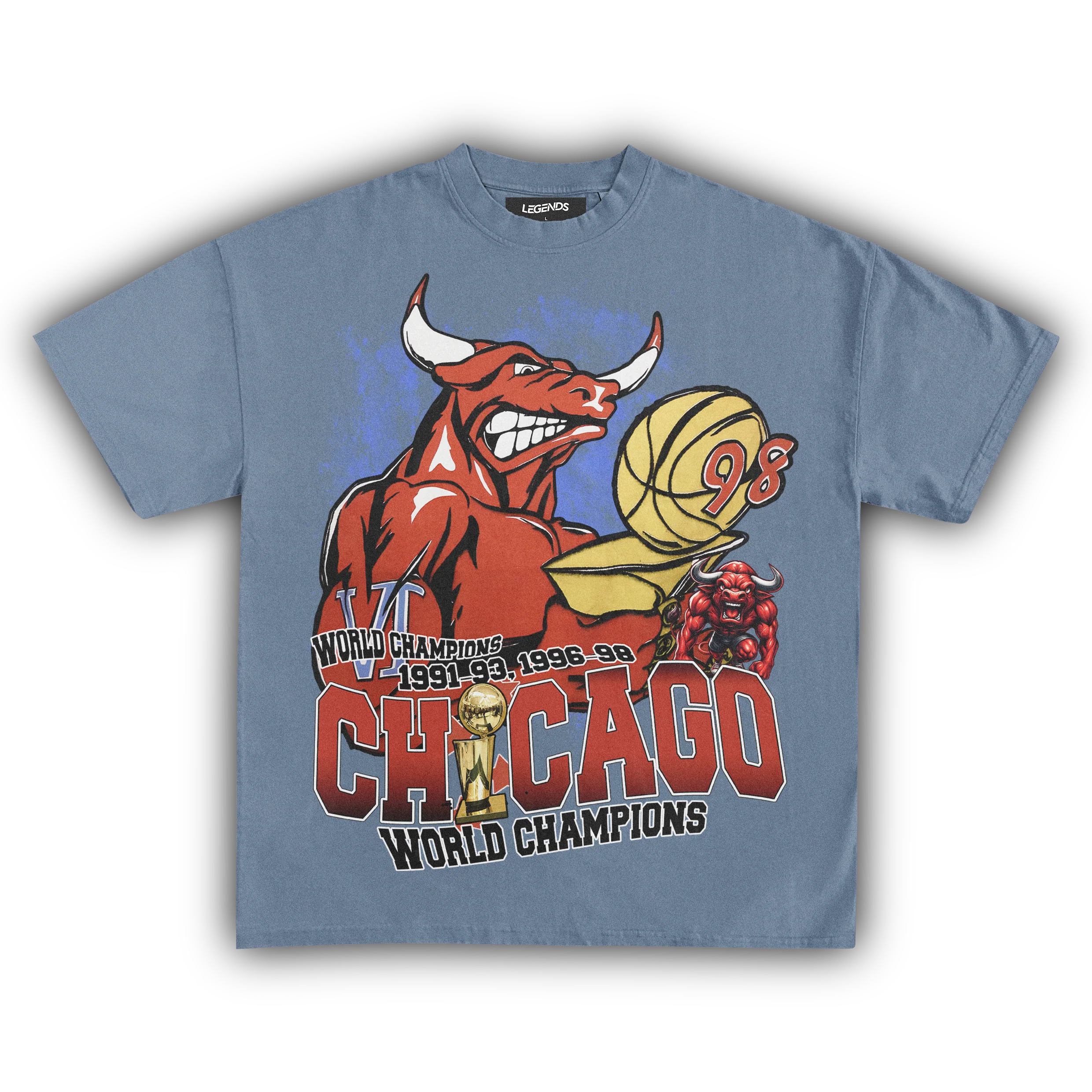 CHICAGO BULLS 6-TIME CHAMPIONS VINTAGE TEE - Image 4
