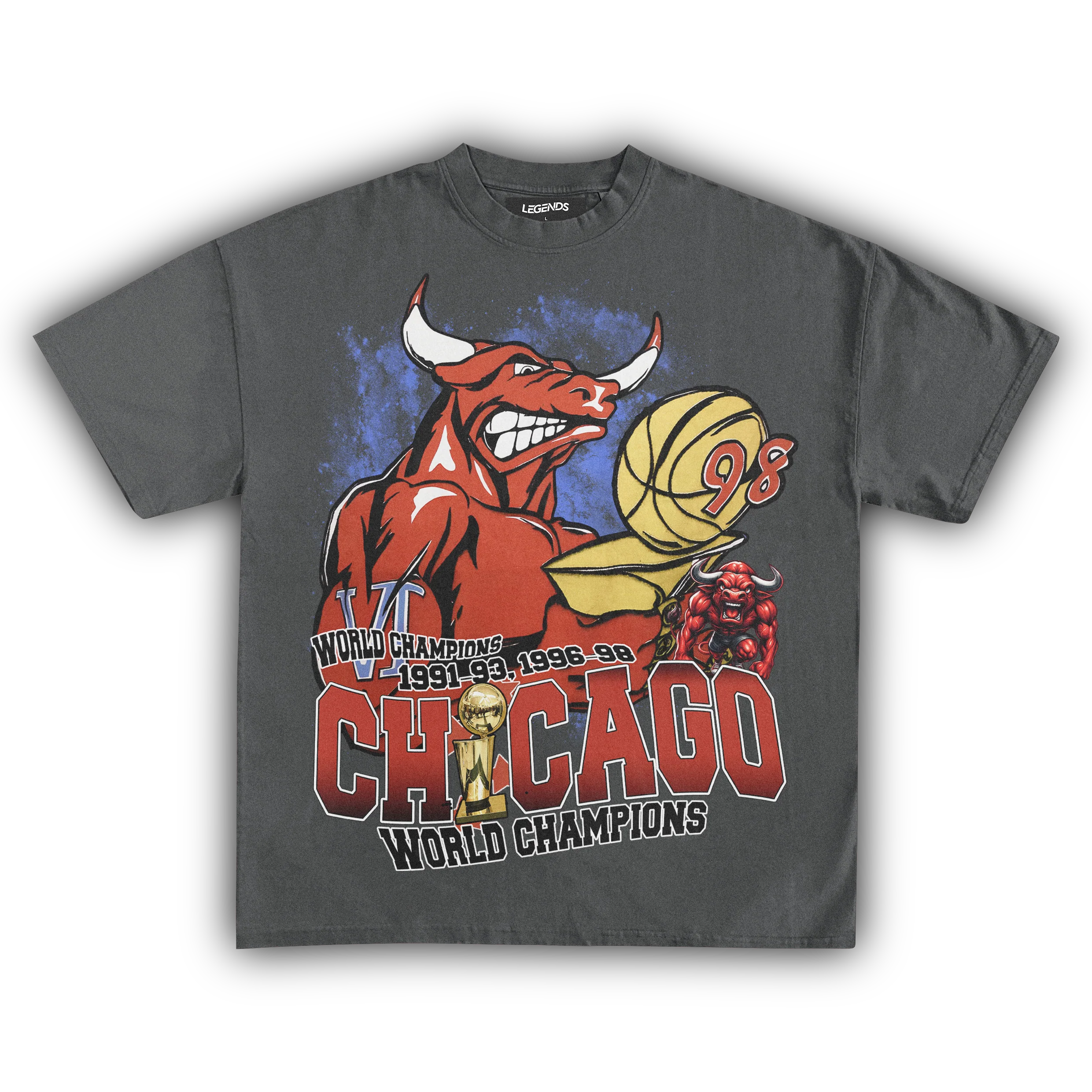 CHICAGO BULLS 6-TIME CHAMPIONS VINTAGE TEE - Image 5