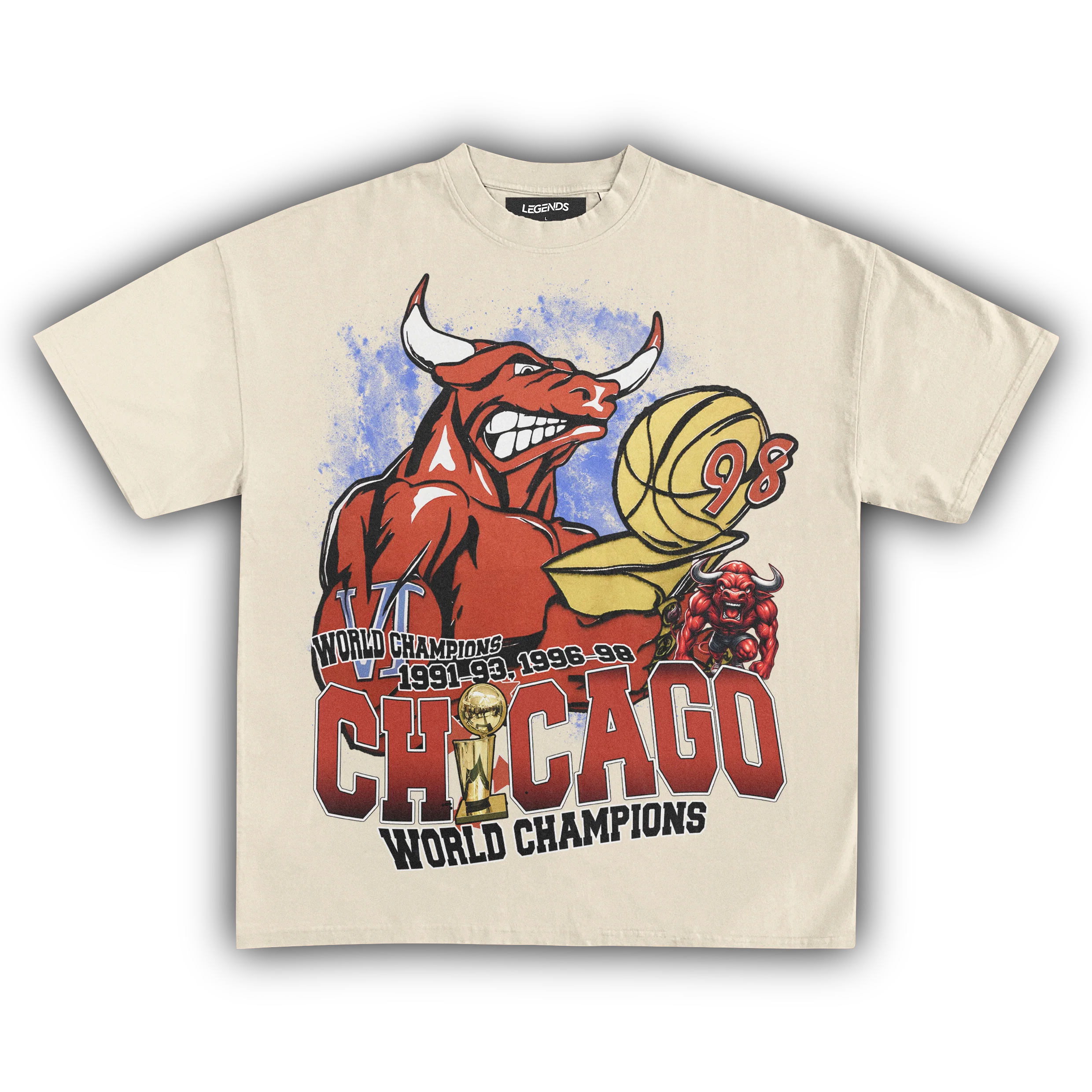 CHICAGO BULLS 6-TIME CHAMPIONS VINTAGE TEE - Image 8