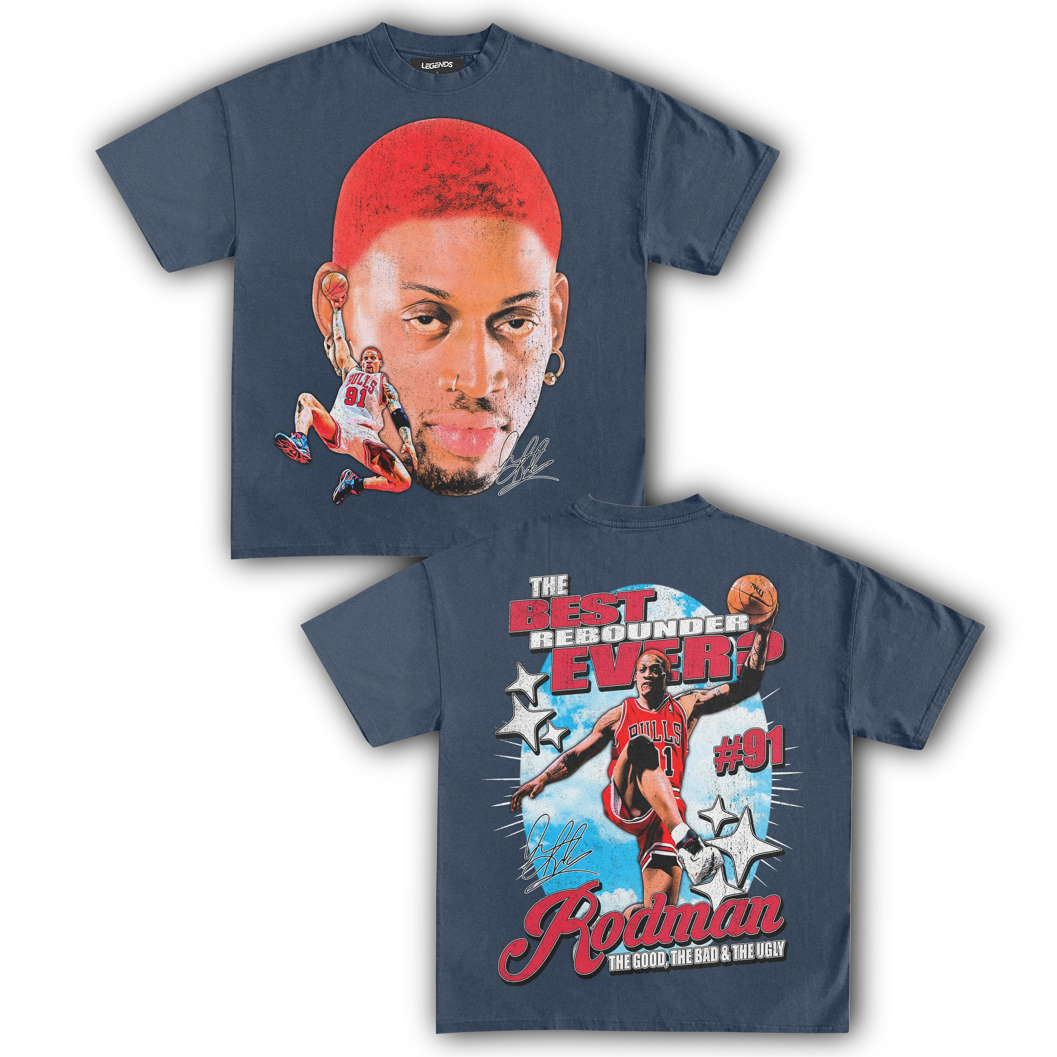 DENNIS RODMAN GOOD BAD UGLY TEE (Double Sided) - Image 9