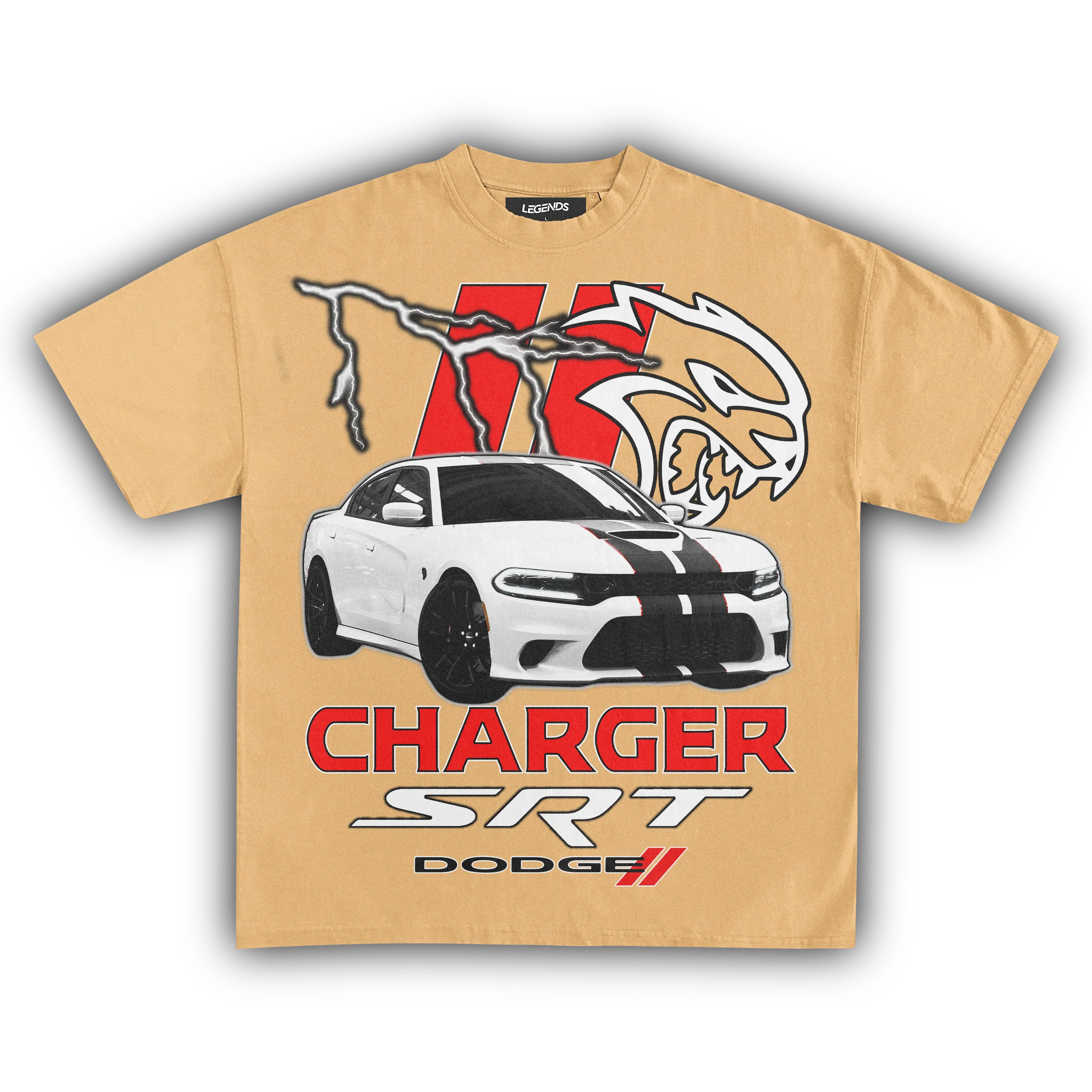 DODGE CHARGER SRT HELLCAT VINTAGE TEE - Image 3