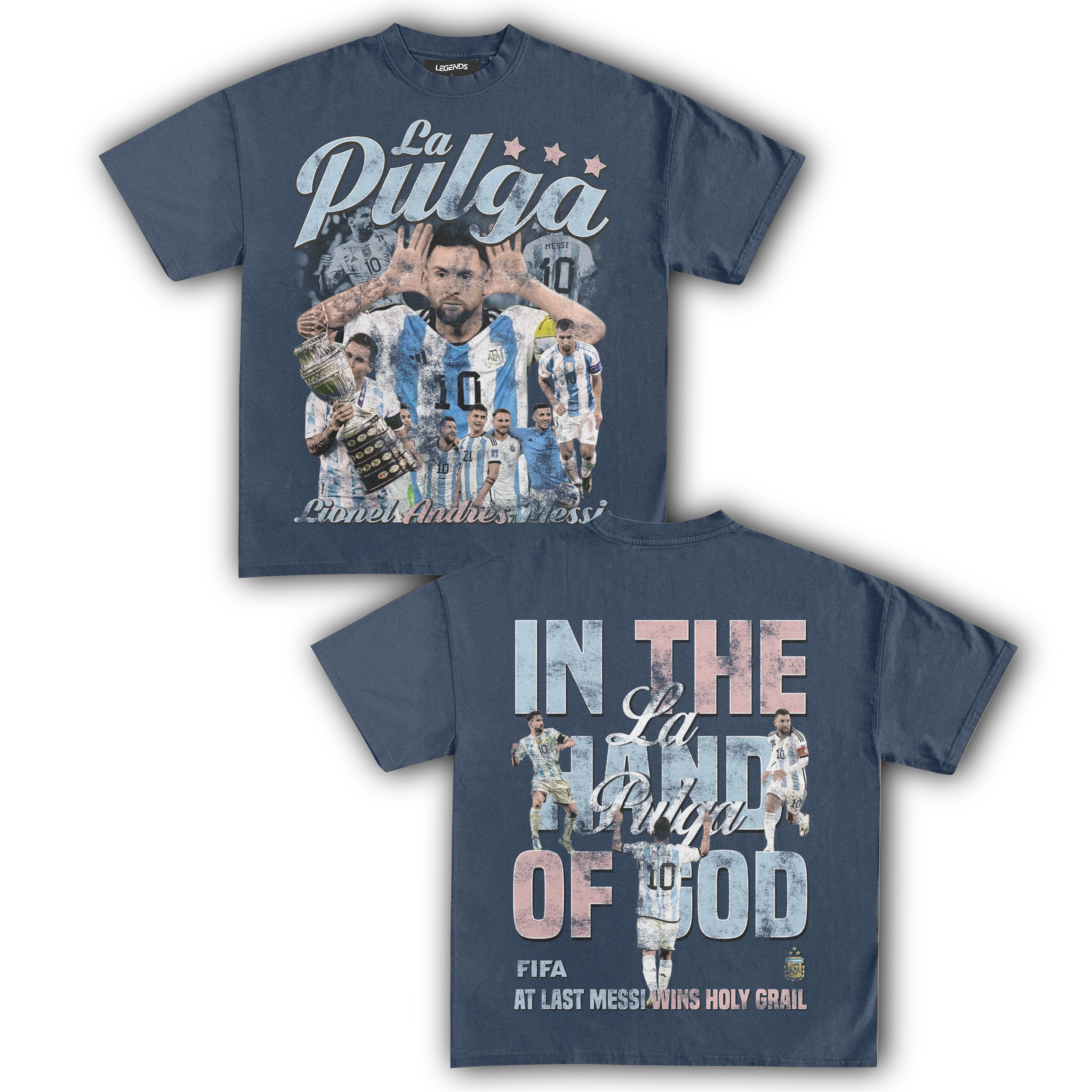 LIONEL MESSI HAND OF GOD TEE (Double Sided) - Image 3