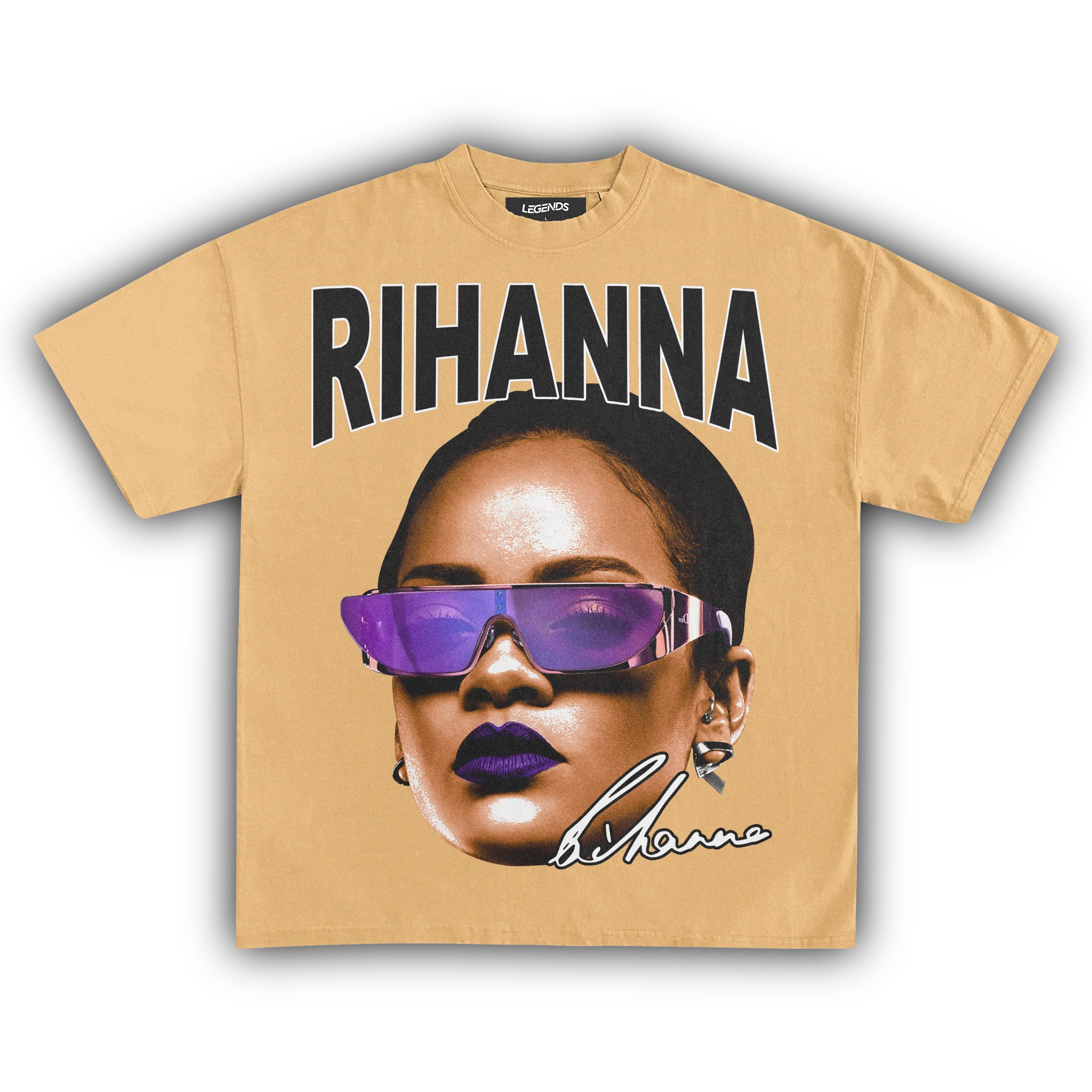 RIHANNA BIG FACE TEE (Black Text) - Image 6