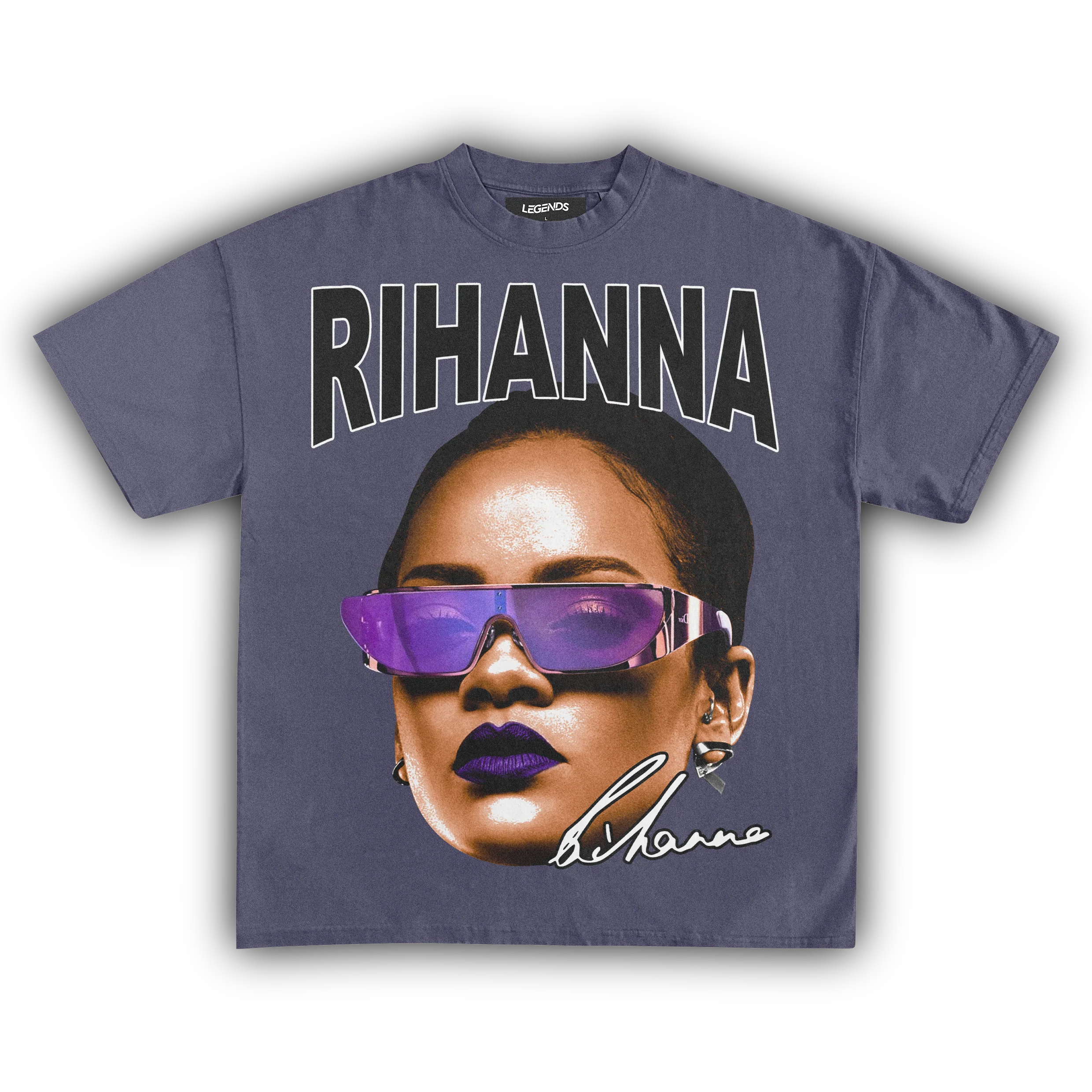 RIHANNA BIG FACE TEE (Black Text) - Image 7