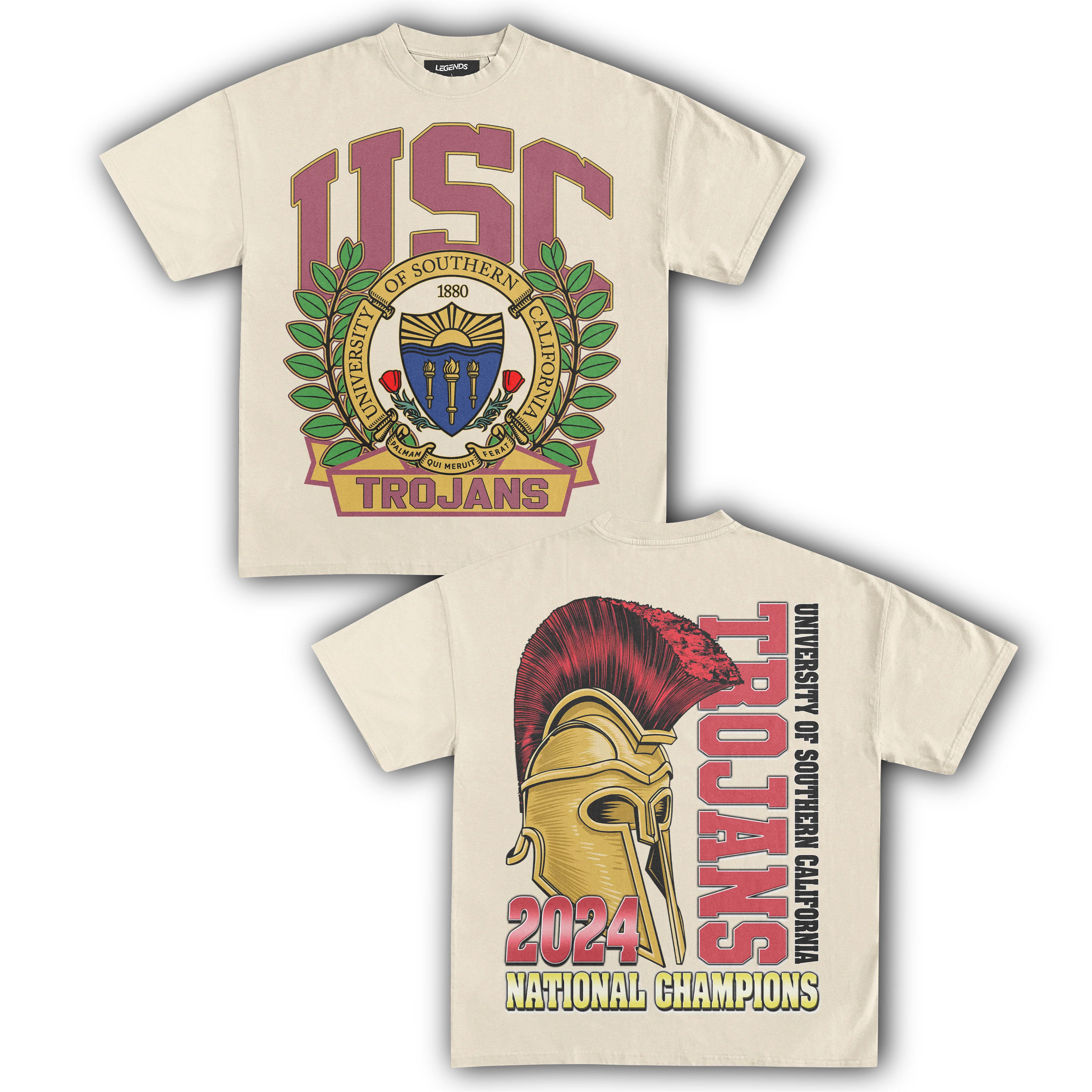 USC TROJANS 2024 NATIONAL CHAMPIONS TEE (Double Sided) - Image 3