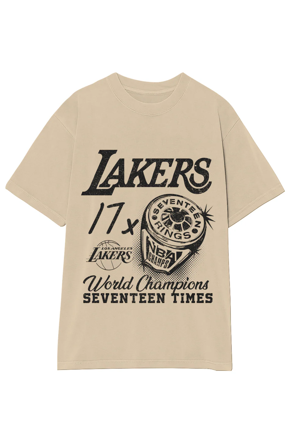 VINTAGE LAKERS 17X CHAMPIONS TEE (Black Text) - Image 10