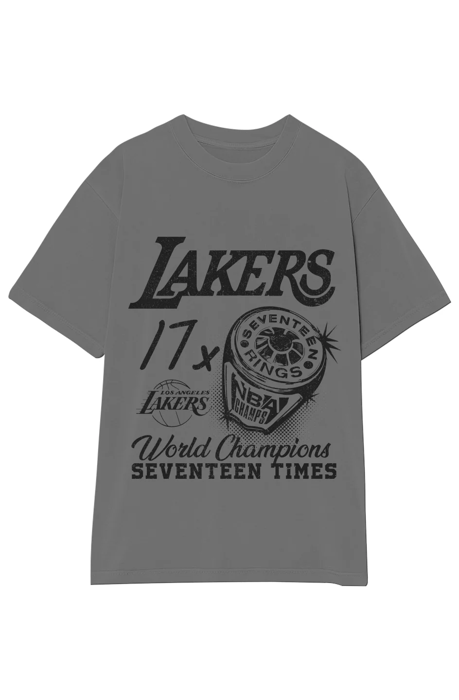 VINTAGE LAKERS 17X CHAMPIONS TEE (Black Text) - Image 11