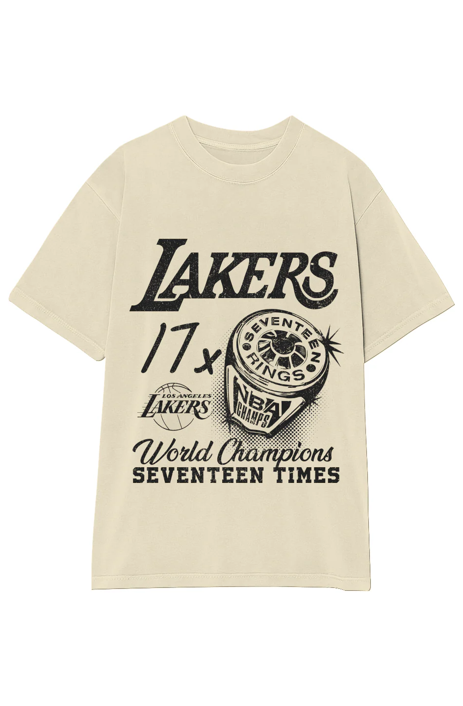 VINTAGE LAKERS 17X CHAMPIONS TEE (Black Text) - Image 13