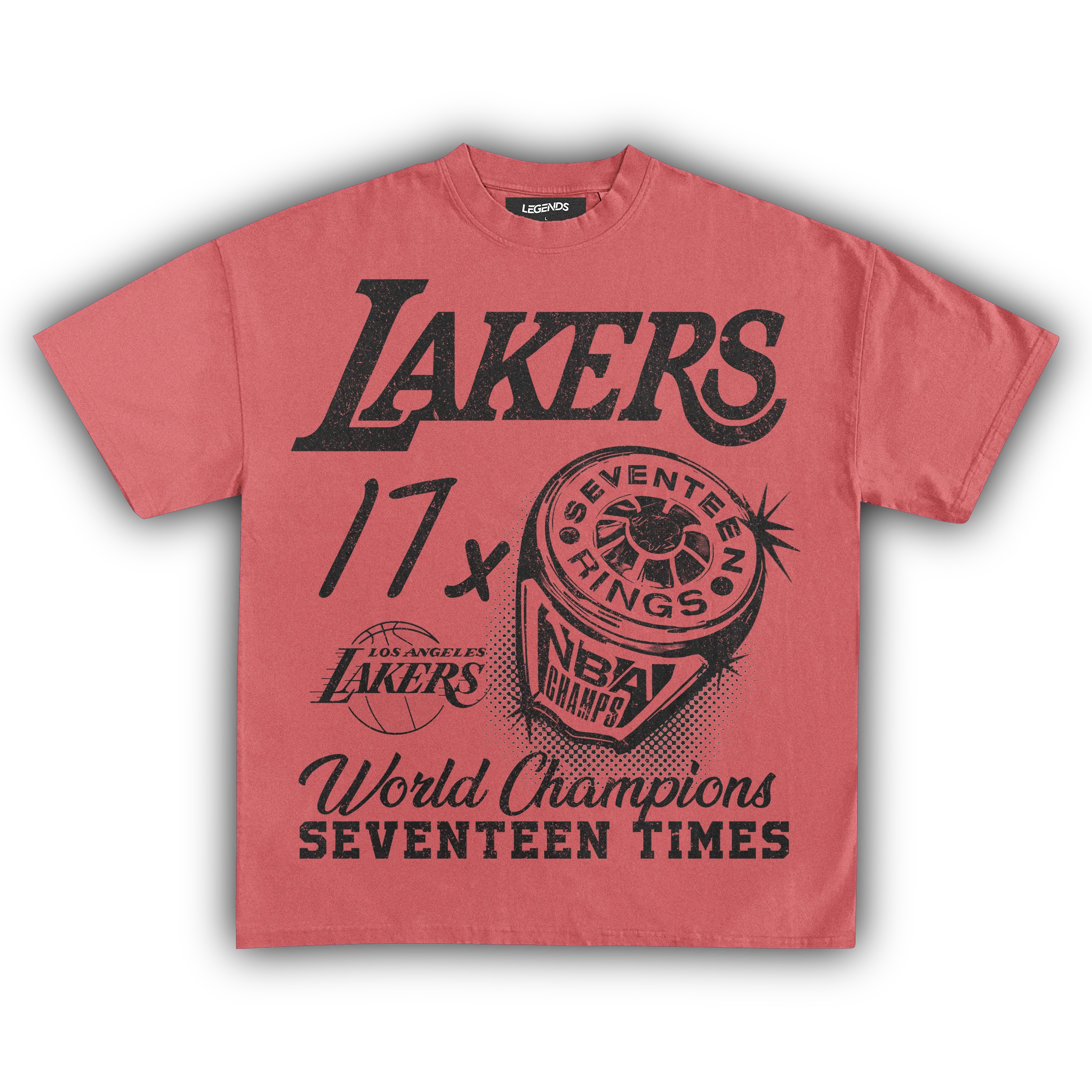 VINTAGE LAKERS 17X CHAMPIONS TEE (Black Text) - Image 7
