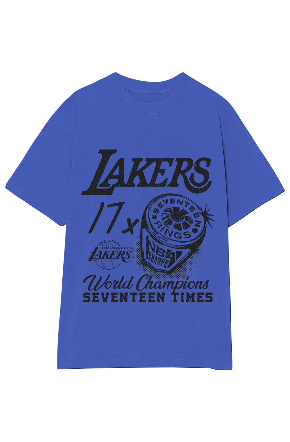 VINTAGE LAKERS 17X CHAMPIONS TEE (Black Text) - Image 9