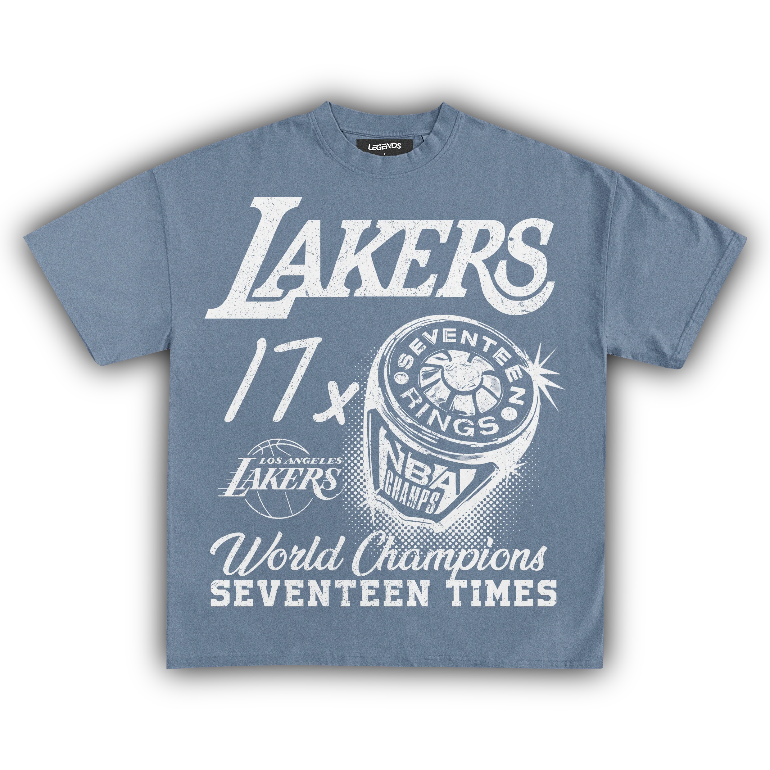 VINTAGE LAKERS 17X CHAMPIONS TEE (White Text) - Image 3