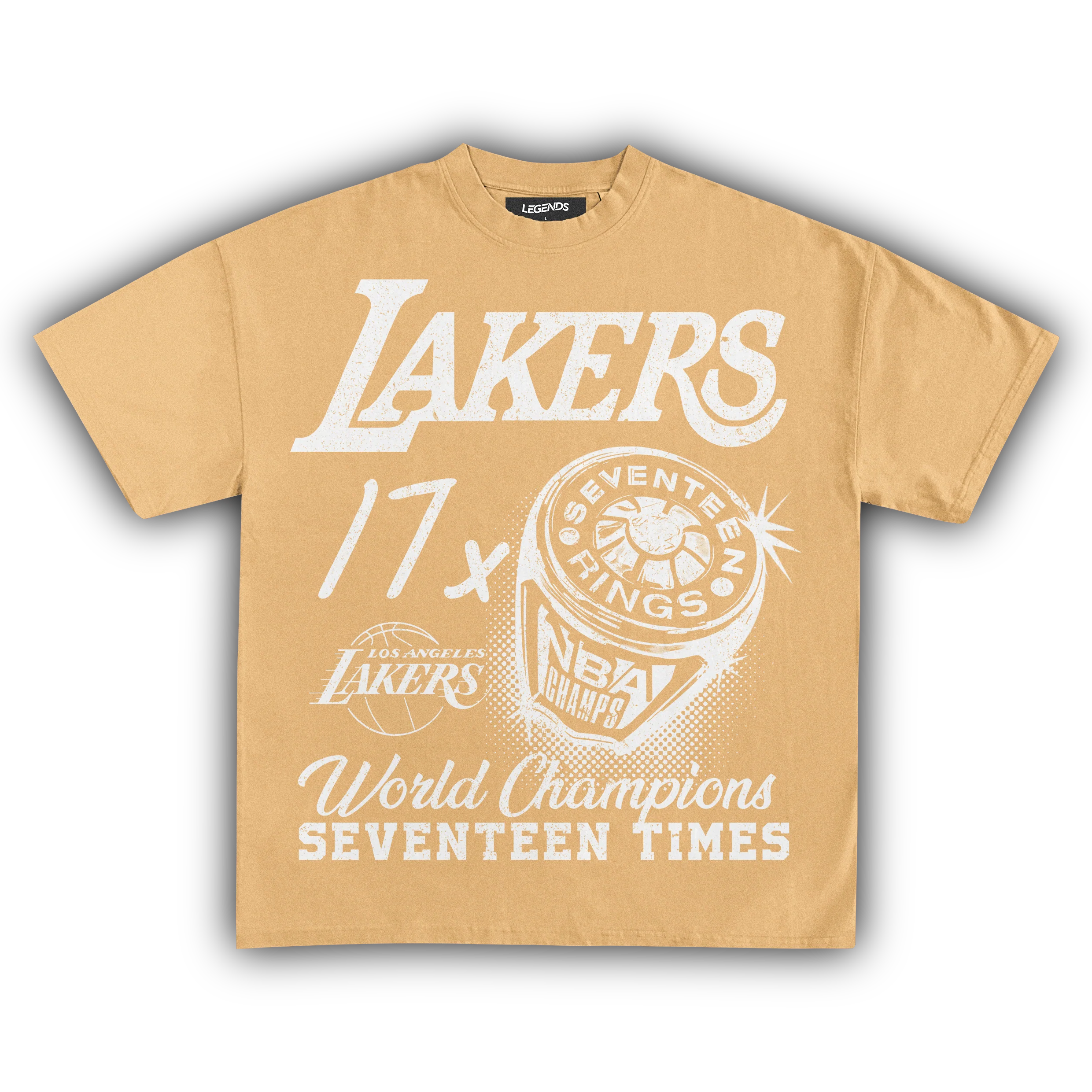 VINTAGE LAKERS 17X CHAMPIONS TEE (White Text) - Image 4