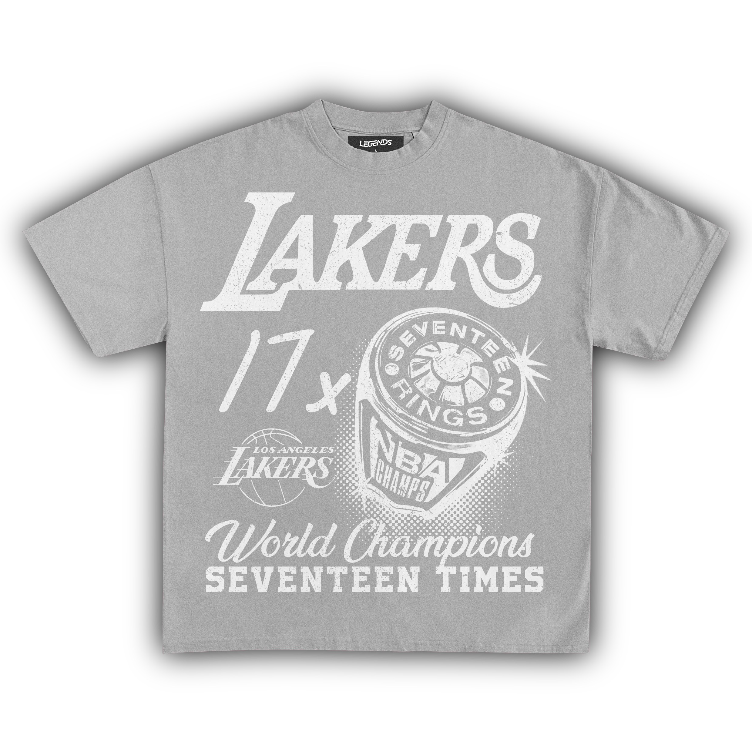 VINTAGE LAKERS 17X CHAMPIONS TEE (White Text) - Image 5