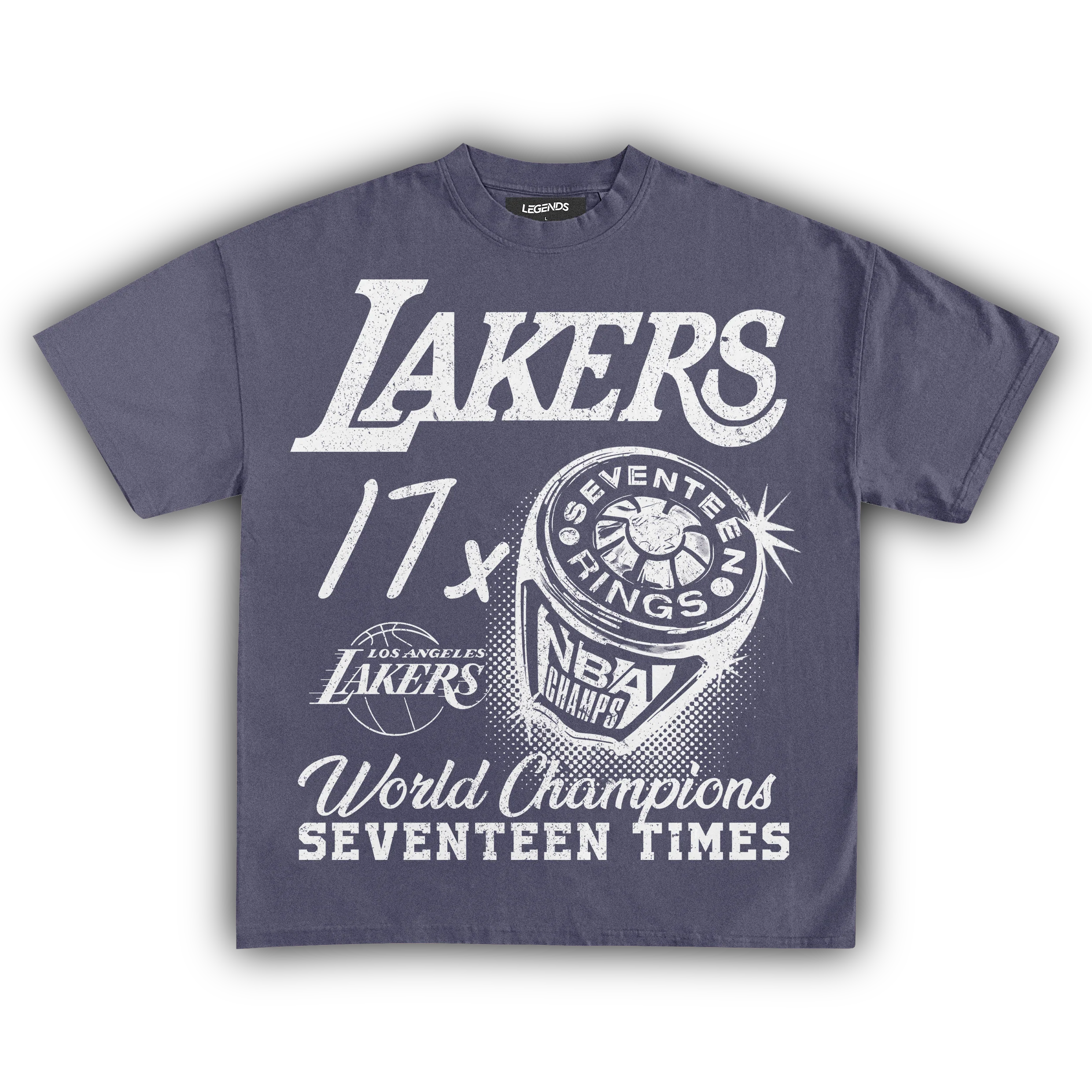 VINTAGE LAKERS 17X CHAMPIONS TEE (White Text) - Image 6
