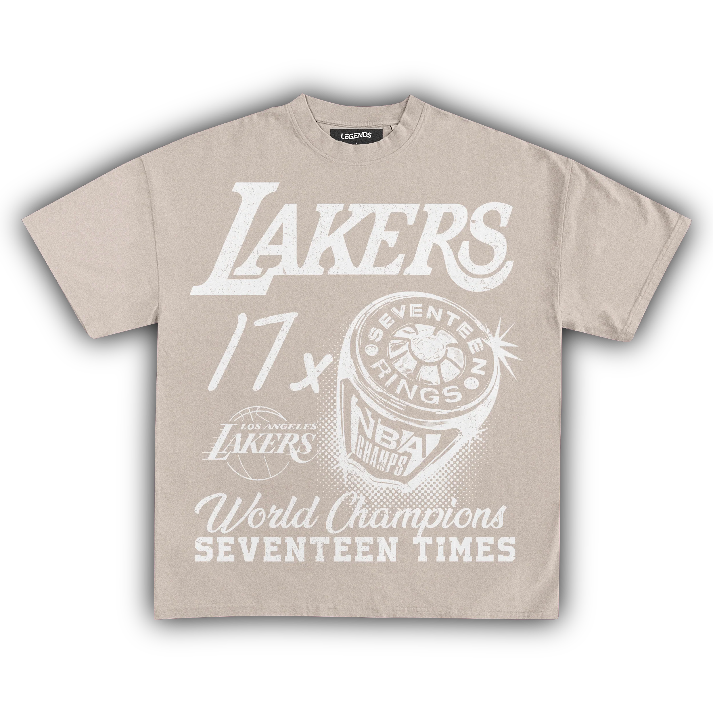VINTAGE LAKERS 17X CHAMPIONS TEE (White Text) - Image 7