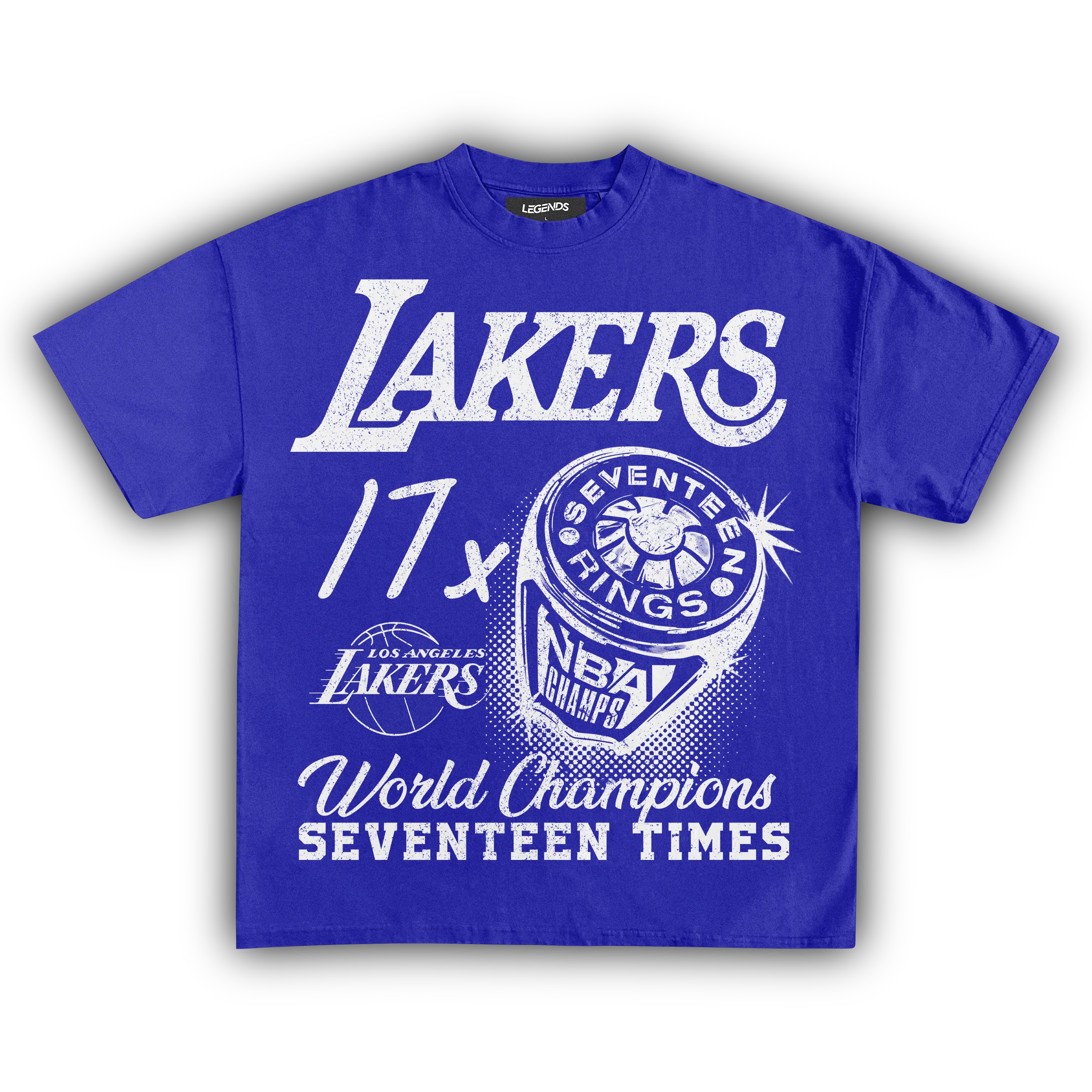 VINTAGE LAKERS 17X CHAMPIONS TEE (White Text) - Image 8